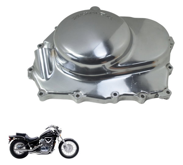 Tampa Motor Dir Embreagem Honda Vt Shadow 600 C 95-05 Orig Prateado