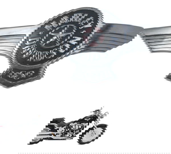 Emblema Tanque Direito Harley Softail Fat Boy 12-15 Original Prateado