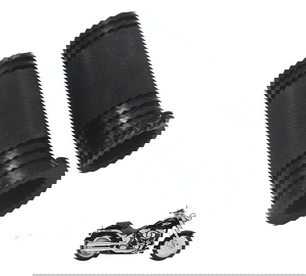 Par Manoplas Custom C/ Detalhes Harley Softail Fat Boy 12-15 Preto