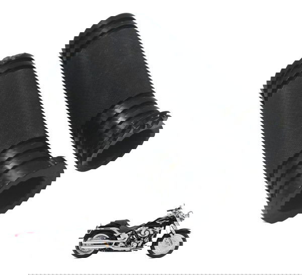 Par Manoplas Custom C/ Detalhes Harley Softail Fat Boy 12-15 Preto