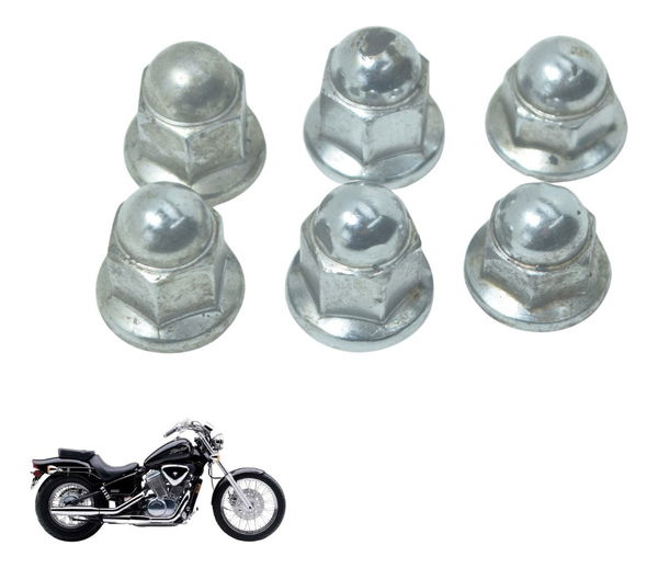 Jogo Porca Escape Honda Vt Shadow 600 C 95-05 Original