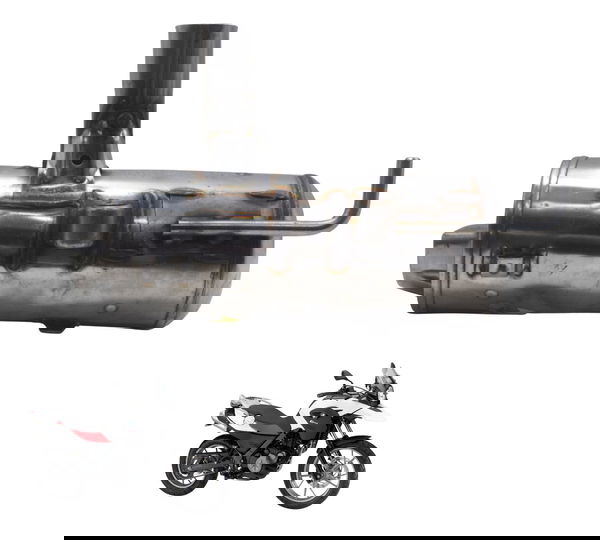 Ponteira Escape Direita C/ Detalhes Bmw G 650 Gs 12-16 Orig Prateado