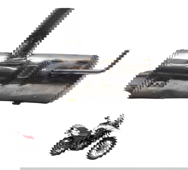 Ponteira Escape Direita C/ Detalhes Bmw G 650 Gs 12-16 Orig Prateado