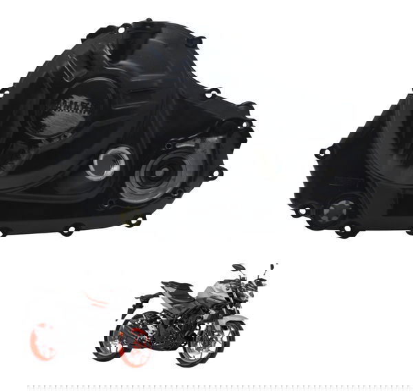 Tampa Motor Embreagem C/ Detalhes Yamaha Mt 03 16-19 Orig Preto