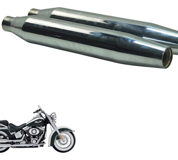 Par Ponteira Escape Harley Softail Deluxe Flstn 12-15 Orig