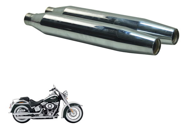 Par Ponteira Escape Harley Softail Deluxe Flstn 12-15 Orig