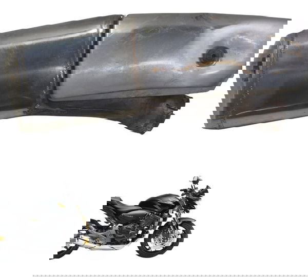 Ponteira Escape C/ Detalhes Honda Cb 600f Hornet 08-11 Orig Prateado