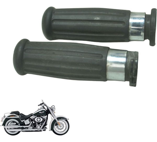 Par Manoplas Custom C/ Det Harley Softail Deluxe Flstn 12-15 Preto