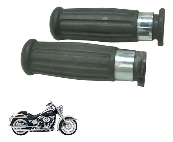 Par Manoplas Custom C/ Det Harley Softail Deluxe Flstn 12-15 Preto