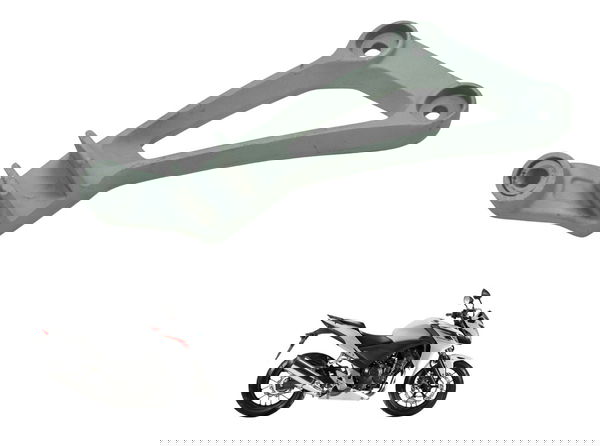 Suporte Pedaleira Traseira Dir Avaria Honda Cb 500 F 14-15 Prateado