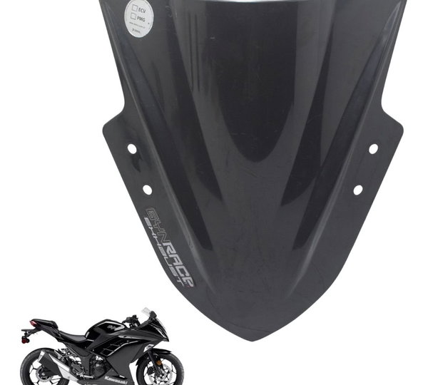 Parabrisa Bolha C/avaria Kawasaki Ninja 300 13-18 Original Preto