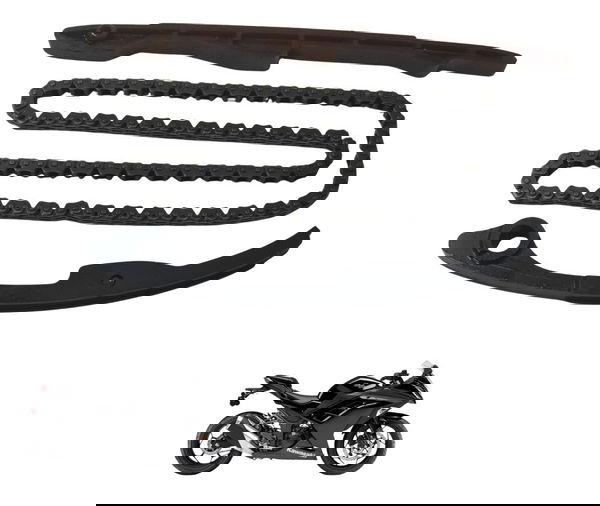 Kit Guia Tensor Corrente Comando Kawasaki Ninja 300 13-18 Kit Guia Tensor Corrente Comando Kawasaki Ninja 300 13-18