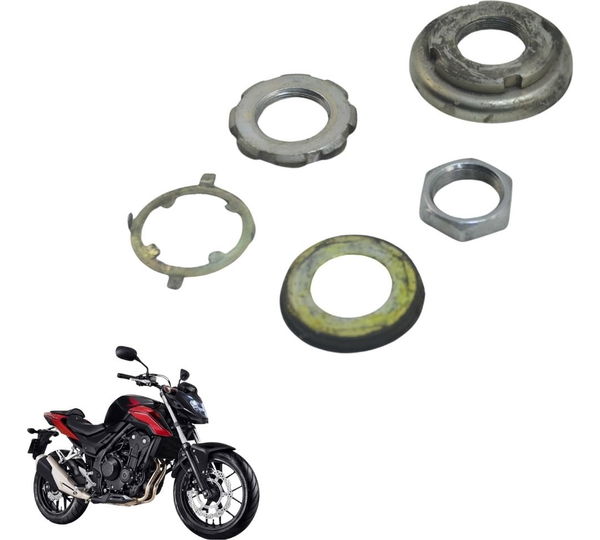 Jogo Porca Mesa Inferior Honda Cb 500 F 18-21 Original