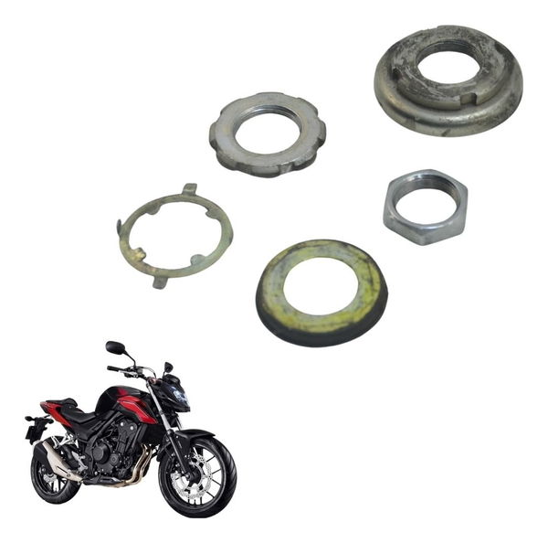 Jogo Porca Mesa Inferior Honda Cb 500 F 18-21 Original