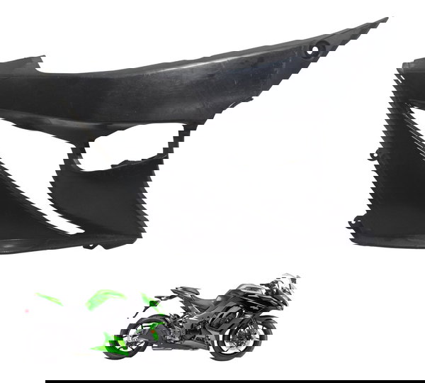 Spoiler Inferior Dir C/ Detal Kawasaki Ninja 1000 10-13 Orig Preto
