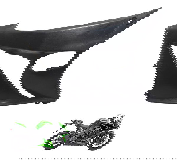 Spoiler Inferior Dir C/ Detal Kawasaki Ninja 1000 10-13 Orig Preto