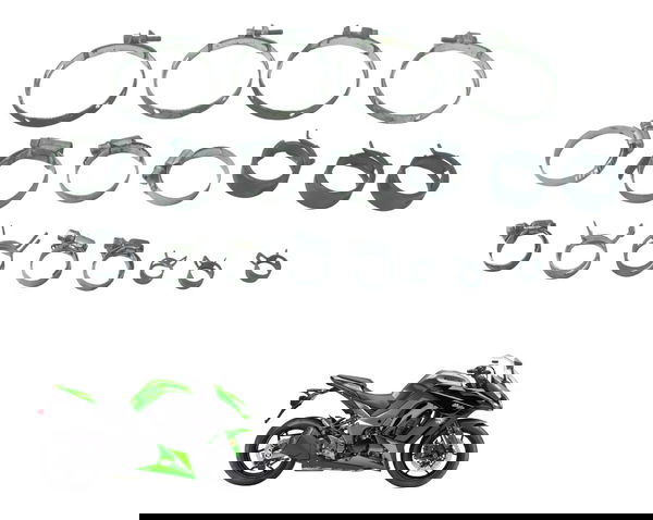 Kit Abraçadeiras Diversas Kawasaki Ninja 1000 10-13 Original Kit Abraçadeiras Diversas Kawasaki Ninja 1000 10-13 Original