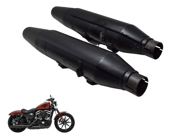 Par Ponteira Escape Harley Sportster Iron 883 14-19 Original