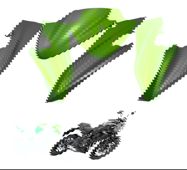 Carenagem Frontal Farol C/ Avaria Kawasaki Er 6n 13-17 Orig Verde Carenagem Frontal Farol C/ Avaria Kawasaki Er 6n 13-17 Orig Verde