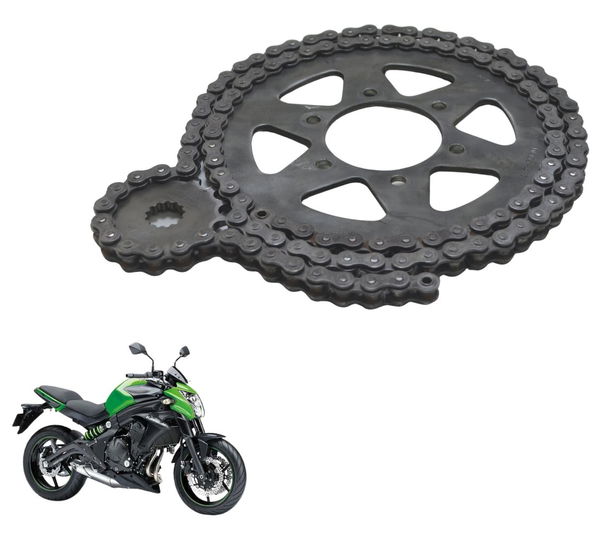 Kit Relação S/ Emenda Kawasaki Er 6n 13-17 Original Cinza