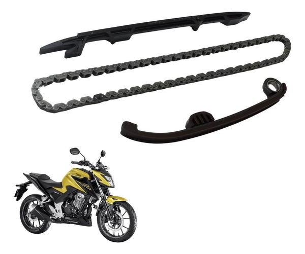 Kit Guia Tensor Corrente Comando Honda Cb 300f Twister 23-24 Kit Guia Tensor Corrente Comando Honda Cb 300f Twister 23-24