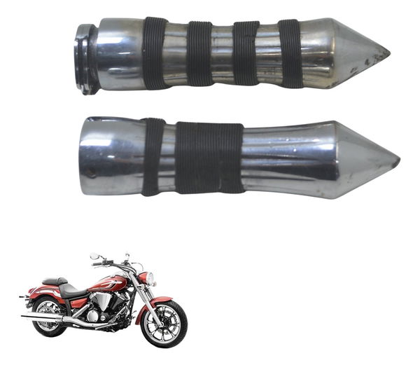 Par Manoplas C/ Detalhes Yamaha Xvs 950 Midnight 09-16 Orig Prateado