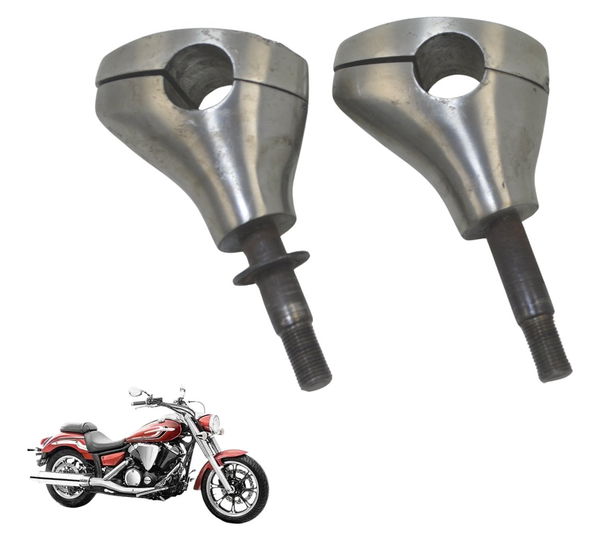 Par Riser Guidão C/ Detal Yamaha Xvs 950 Midnight 09-16 Orig Cinza-escuro