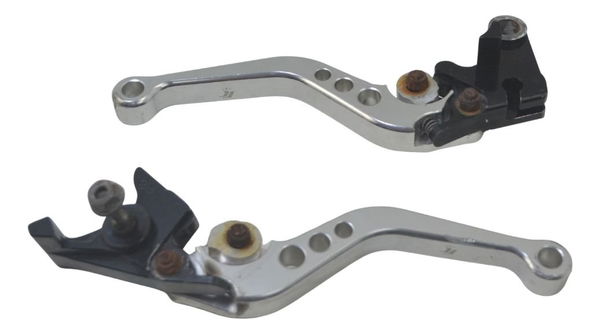 Par Manete Esportivo C/ Avaria Honda Cb 650 F 15-18 Original Prateado