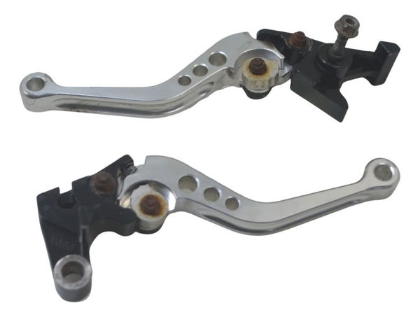 Par Manete Esportivo C/ Avaria Honda Cb 650 F 15-18 Original Prateado