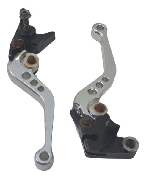 Par Manete Esportivo C/ Avaria Honda Cb 650 F 15-18 Original Prateado