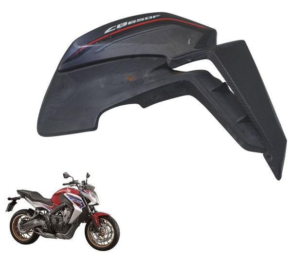 Carenagem Lateral Tanque Esq C/ Detal Honda Cb 650 F 15-18 Preto