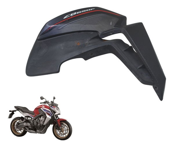 Carenagem Lateral Tanque Esq C/ Detal Honda Cb 650 F 15-18 Preto