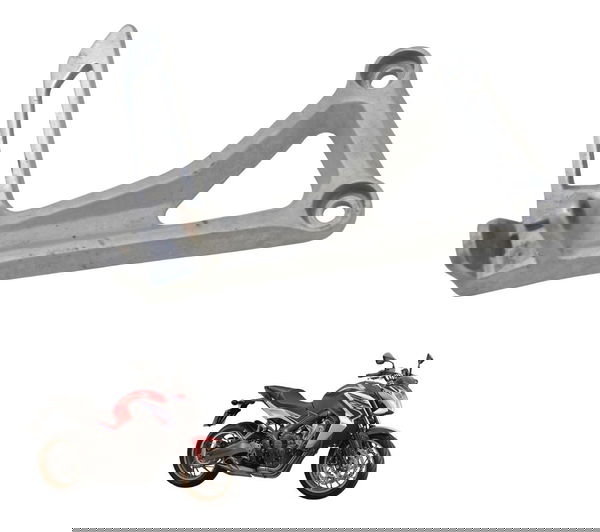 Suporte Pedaleira Traseira Dir Honda Cb 650 F 15-18 Original Prateado