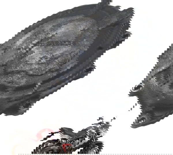 Tampa Esquerda Estator C/ Avaria Honda Cb 650 F 15-18 Origi Prateado