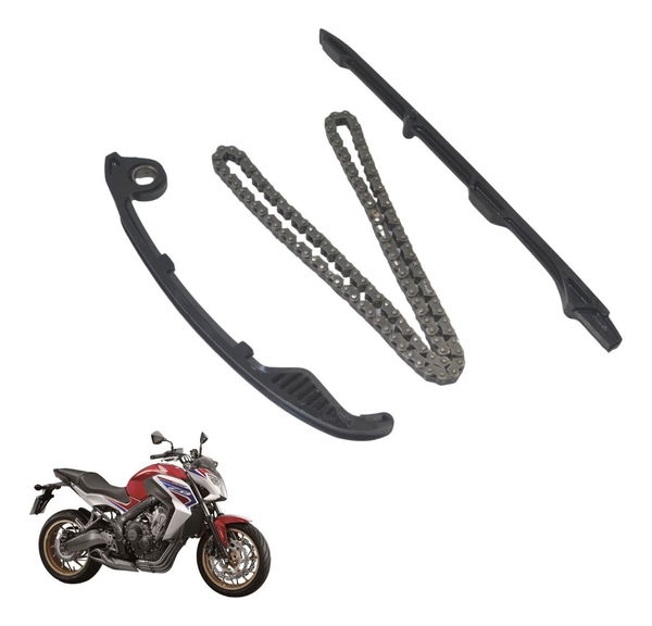 Kit Guia Tensor Corrente Comando Honda Cb 650 F 15-18 Origi