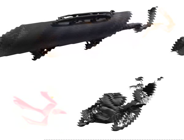 Escapamento C/ Detalhes Honda Pcx 150 14-15 Original