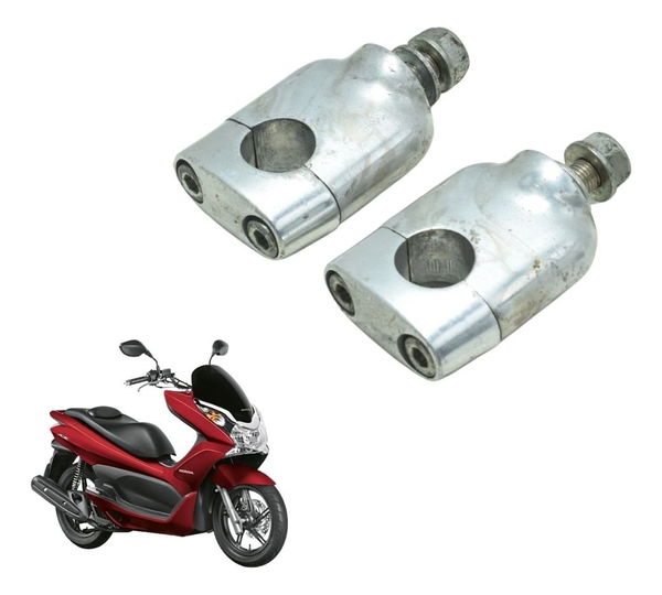 Par Riser Guidão Honda Pcx 150 14-15 Original - Prateado