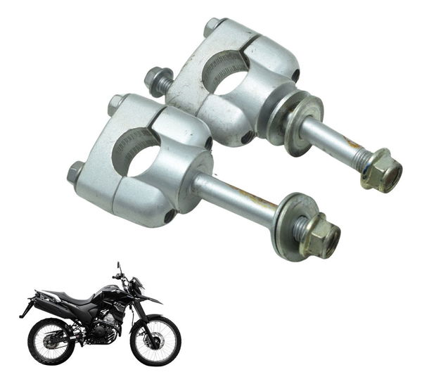 Par Riser Guidão Yamaha Xtz 250 Lander 19-23 Original - Prateado