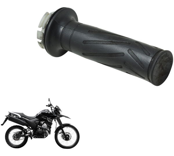 Manopla Direita C/ Detalhes Yamaha Xtz 250 Lander 19-23 Orig Preto