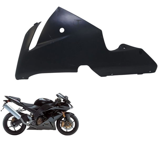 Carenagem Lateral Esq C/detal Kawasaki Zx 10r 05-06 Original Preto