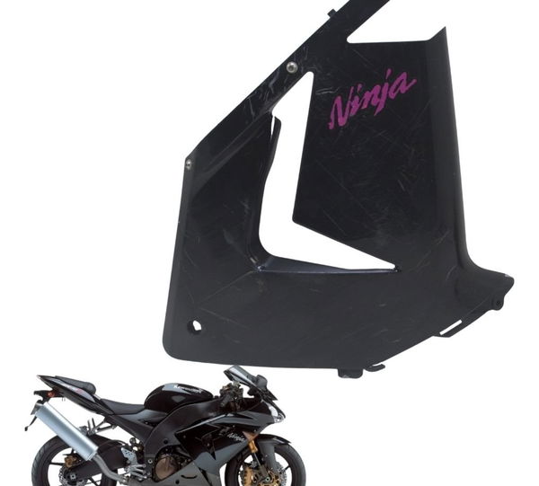 Carenagem Lateral Dir C/avaria Kawasaki Zx 10r 05-06 Origina Preto