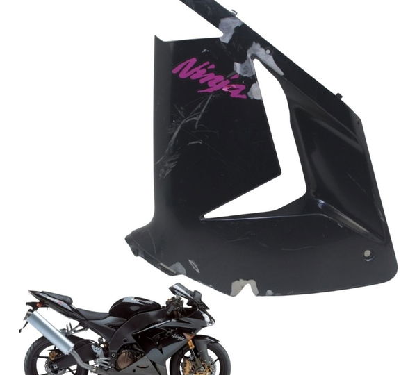 Carenagem Lateral Esquerda C/ Avariakawasaki Zx 10r 05-06 Preto