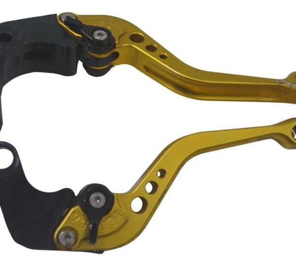 Par Manete Evolution C/detal Suzuki Gsx-r Srad 1000 06-07 Dourado E Preto