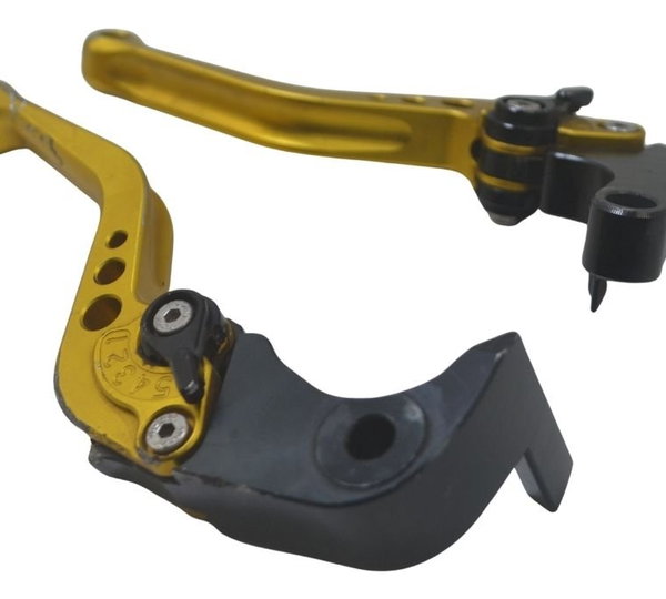 Par Manete Evolution C/detal Suzuki Gsx-r Srad 1000 06-07 Dourado E Preto
