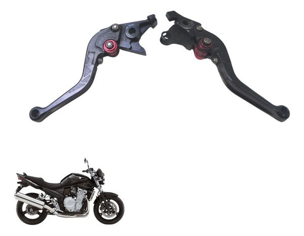 Par Manete Esportivo C/detalhes Suzuki Bandit 1250 09-11 Cinza