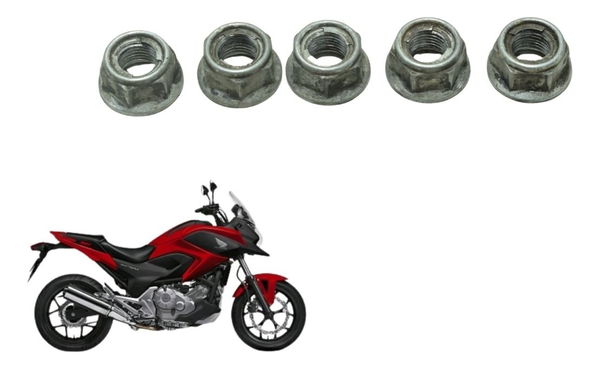 Jogo Porca Cubo Coroa Honda Nc 700 12-15 Original Cinza