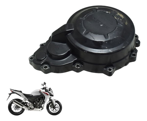 Tampa Motor Esq Estator C/ Avaria Honda Cb 500f 14-16 Orig Preto