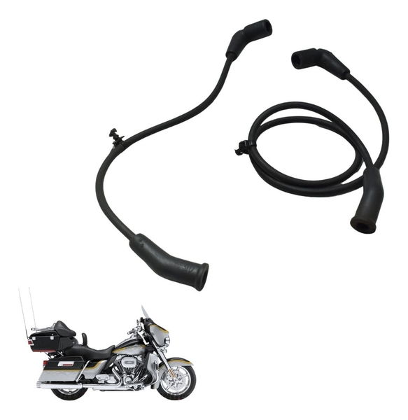 Par Cabo Bobina Ignição Harley Electra Touring Cvo 12-13 Preto