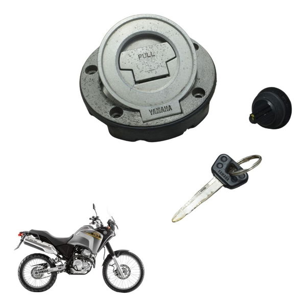 Tampa Tanque Com Trava Ferramen Yamaha Xtz 250 Tenere 11-15 Cinza