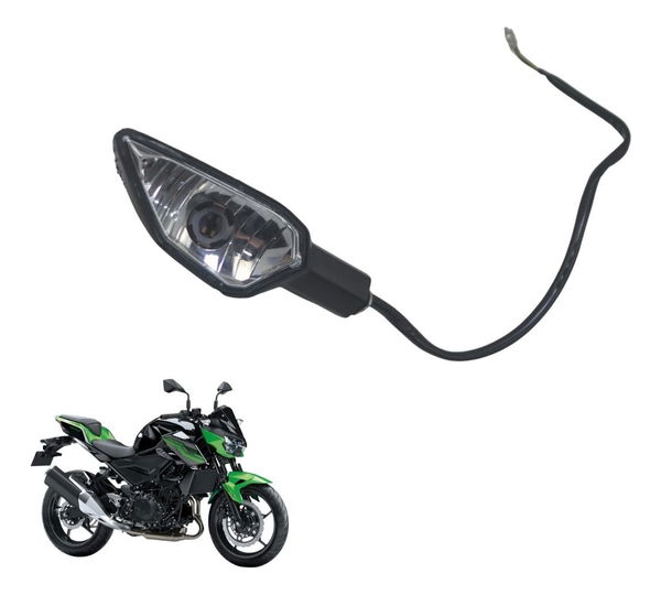 Pisca Traseiro Esq C/avaria Kawasaki Z 400 19-23 Original Esquerdo Preto